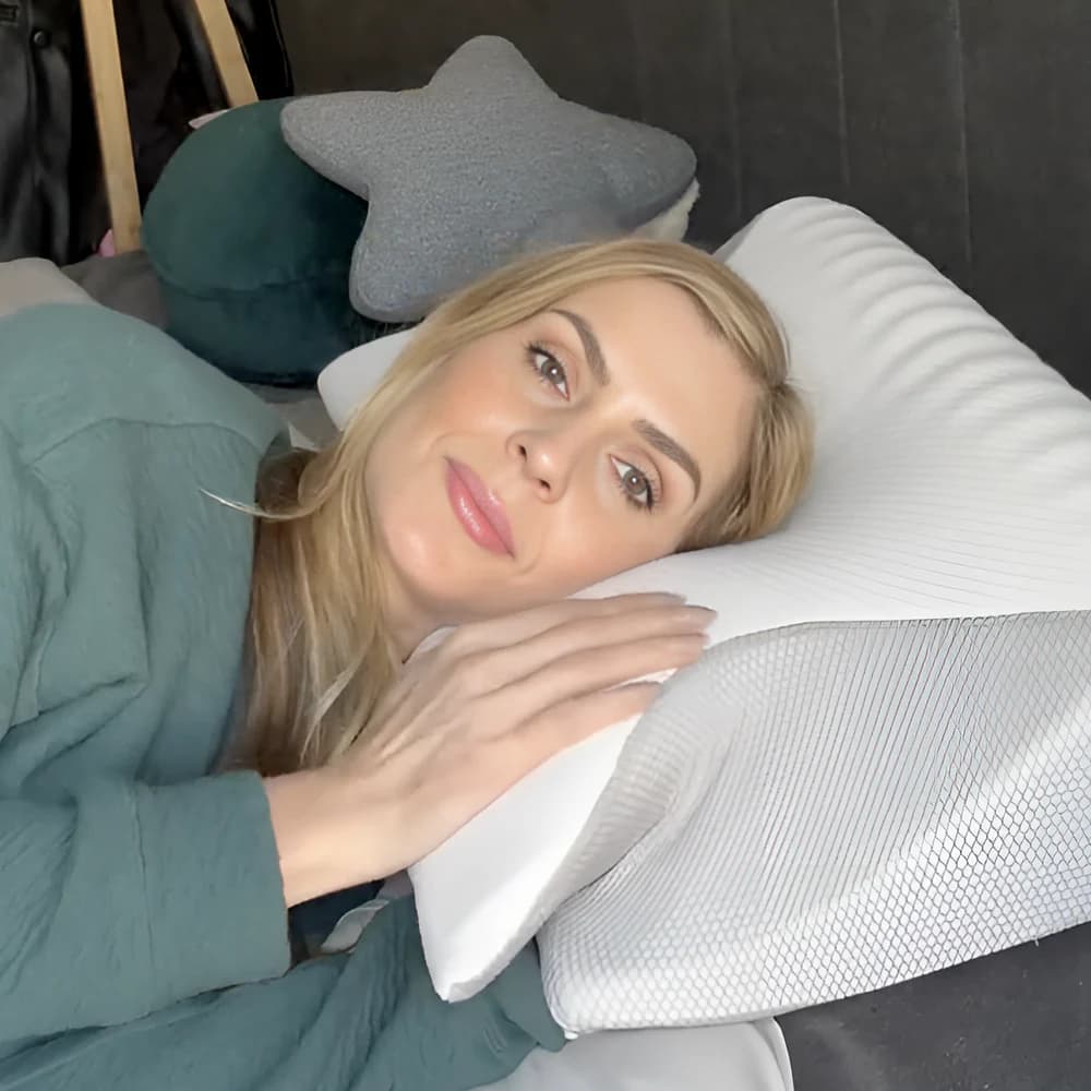 Woman resting on Optilife pillow